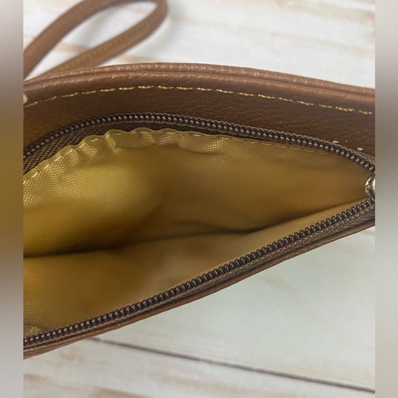 Spartina Wristlet Wallet Leather & Linen ID Holder - Picture 3 of 6